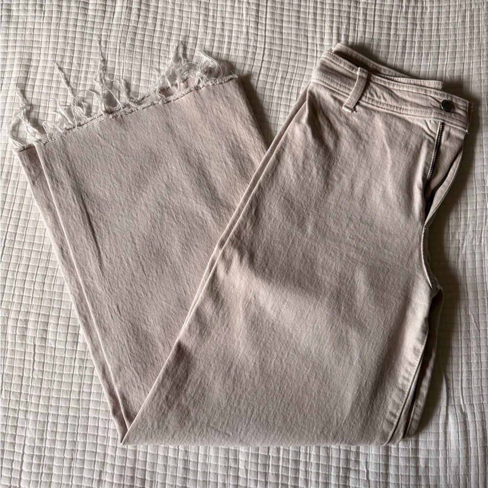 Light Cream Wide Leg Jeans